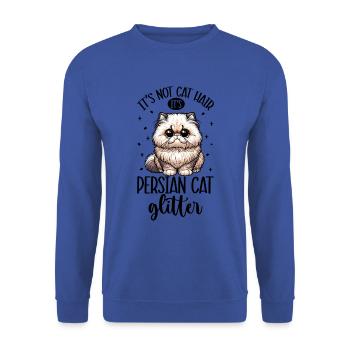 Chats Paillettes - Chat Persan - Sweat-shirt Unisexe - bleu royal - Devant - Alina (178cm) & Michal (187cm)