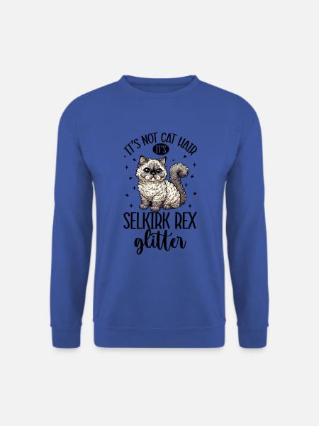Katzen Glitzer - Selkirk Rex - Unisex Pullover - Royalblau