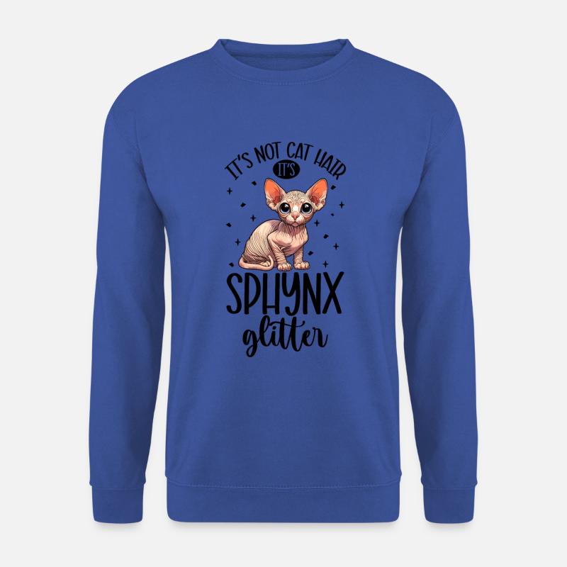 Katzen Glitzer - Sphynx - Unisex Pullover - Royalblau