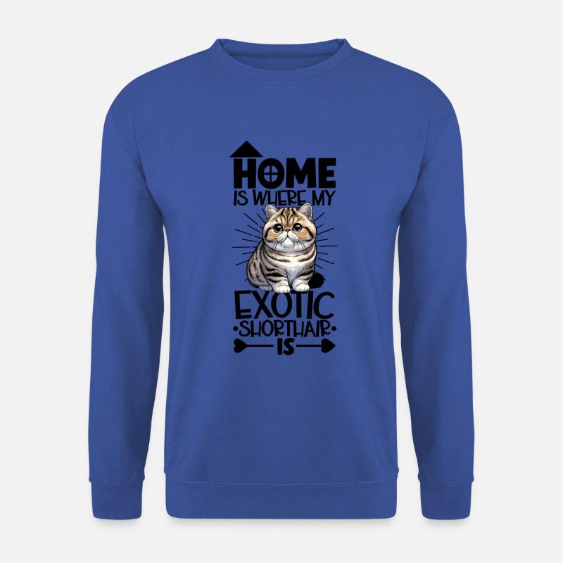 Zuhause - Exotisch Kurzhaar - Unisex Pullover - Royalblau