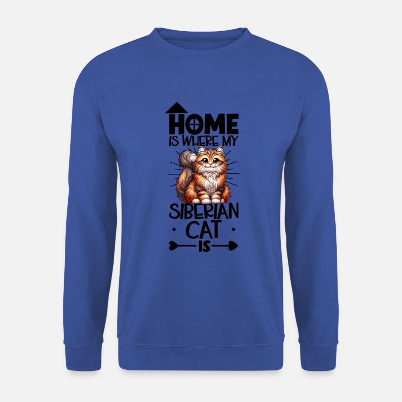 Zuhause - Sibirische Katze - Unisex Pullover - Royalblau