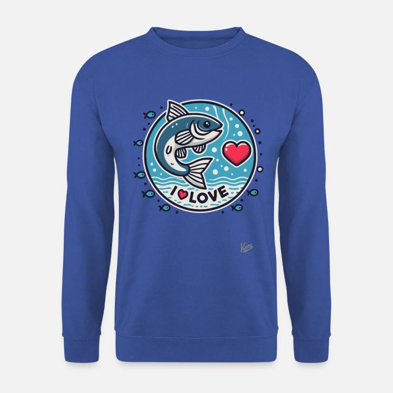 Ich liebe Fische - Unisex Pullover - Royalblau