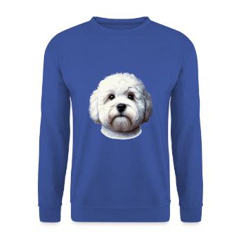 Visage de chien - Bolognaise - Sweat-shirt Unisexe - bleu royal - Devant - Alina (178cm) & Michal (187cm)