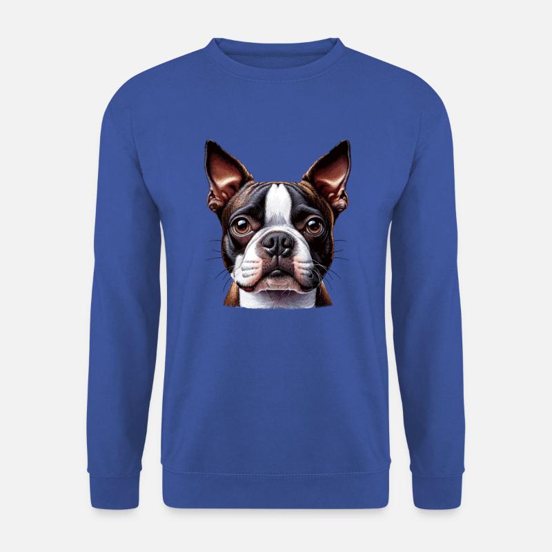 Hundegesicht - Boston Terrier - Unisex Pullover - Royalblau