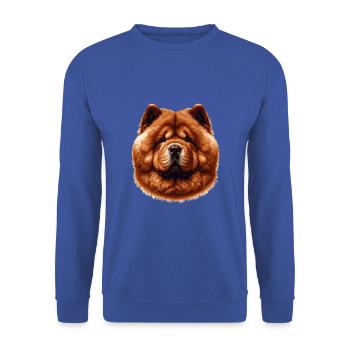 Visage de chien - Chow Chow - Sweat-shirt Unisexe - bleu royal - Devant - Alina (178cm) & Michal (187cm)