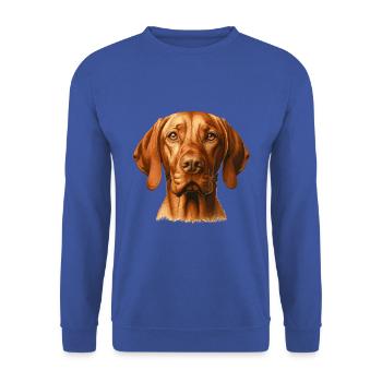 Visage de chien - Magyar Vizsla - Sweat-shirt Unisexe - bleu royal - Devant - Alina (178cm) & Michal (187cm)
