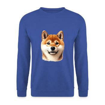 Visage de chien - Shiba Inu - Sweat-shirt Unisexe - bleu royal - Devant - Alina (178cm) & Michal (187cm)