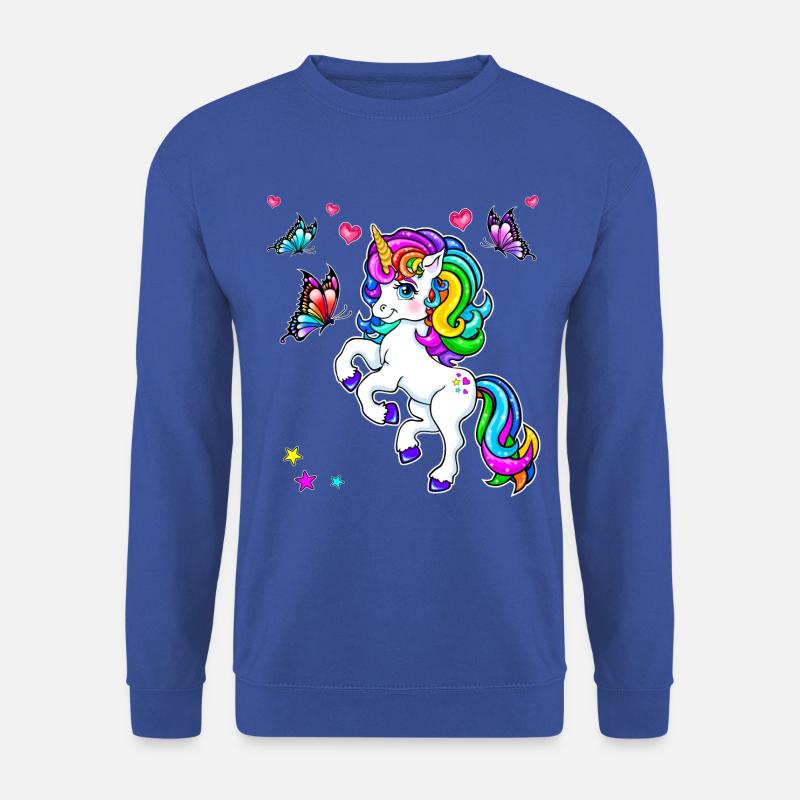 Einhorn mit Schmetterling - Unisex Pullover - Royalblau