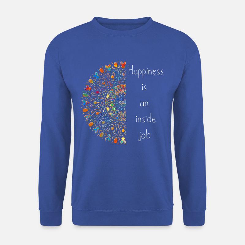 „Happiness is an inside job“ Mandala tribal zart 2 - Unisex Pullover - Royalblau