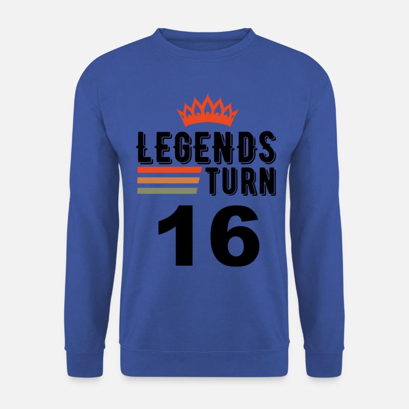 16 Geburtstag, Legenden werden 16 Jahre alt - Unisex Pullover - Royalblau