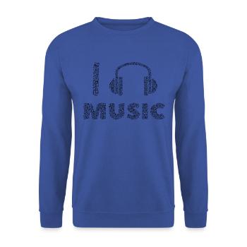 I Love Music _ Conception des écouteurs - Sweat-shirt Unisexe - bleu royal - Devant - Alina (178cm) & Michal (187cm)