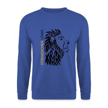 T-Shirt Löwe Sternzeichen - Sternzeichen Löwe - Unisex Pullover - Royalblau - Vorne - Alina (178cm) & Michal (187cm)