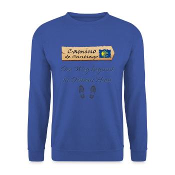 Jakobsweg - Unisex Pullover - Royalblau - Vorne - Alina (178cm) & Michal (187cm)