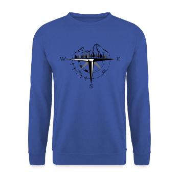 Mountain Compass - Unisex Sweatshirt - royal blue - Front - Alina (178cm) & Michal (187cm)