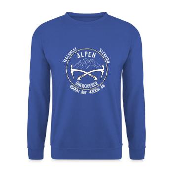 Alpenüberquerer - Unisex Pullover - Royalblau - Vorne - Alina (178cm) & Michal (187cm)