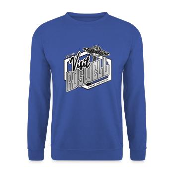 VISIT ROSWELL - Sweat-shirt Unisexe - bleu royal - Devant - Alina (178cm) & Michal (187cm)