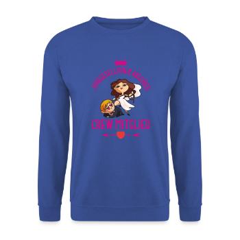 Junggesellinnen Abschied Party Crew - Unisex Pullover - Royalblau - Vorne - Alina (178cm) & Michal (187cm)