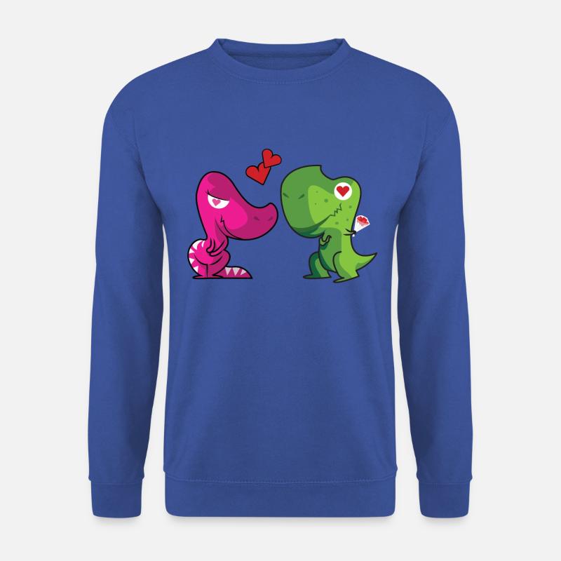 dinosaurier paar verliebt - Unisex Pullover - Royalblau