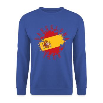 drapeau de voyage de Barcelone - Sweat-shirt Unisexe - bleu royal - Devant - Alina (178cm) & Michal (187cm)