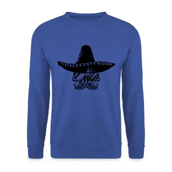 chapeau sombrero squelette mexique - Sweat-shirt Unisexe - bleu royal - Devant - Alina (178cm) & Michal (187cm)