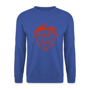Les montagnes font de la randonnée - Sweat-shirt Unisexe - bleu royal - Devant - Alina (178cm) & Michal (187cm)