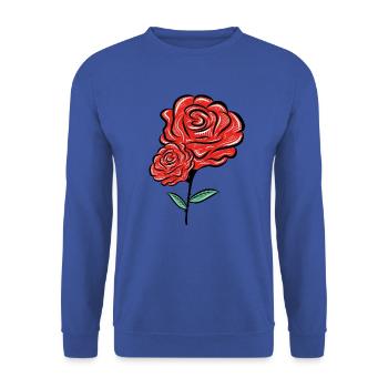 fleur rose - Sweat-shirt Unisexe - bleu royal - Devant - Alina (178cm) & Michal (187cm)