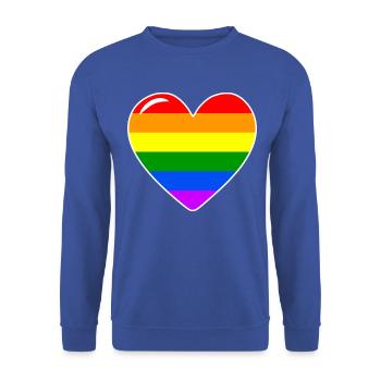 Herz Liebe Regenbogenflagge - Unisex Pullover - Royalblau - Vorne - Alina (178cm) & Michal (187cm)