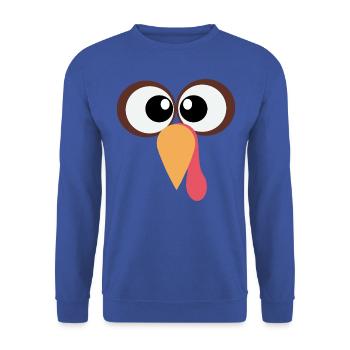 Thanksgiving Truthahn dummes Huhn - Unisex Pullover - Royalblau - Vorne - Alina (178cm) & Michal (187cm)