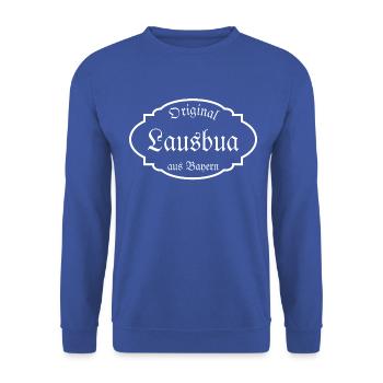 ORIGINAL LAUSBUA AUS BAYERN - Unisex Pullover - Royalblau - Vorne - Alina (178cm) & Michal (187cm)
