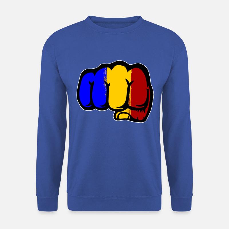 Rumänien Flagge Hand Faust - Unisex Pullover - Royalblau