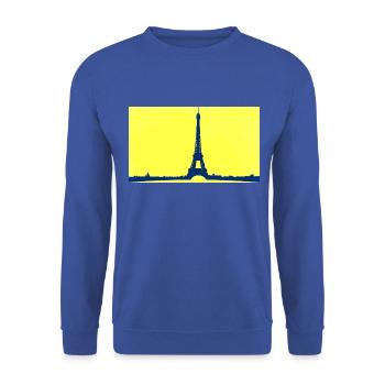 Eiffel Tower in abstract - Unisex Sweatshirt - royal blue - Front - Alina (178cm) & Michal (187cm)