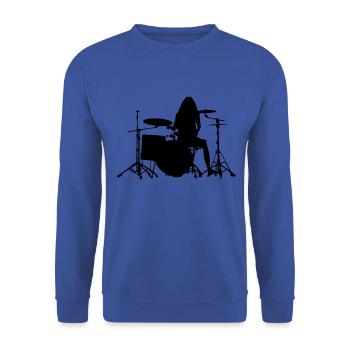 Schlagzeug Musiker - Unisex Pullover - Royalblau - Vorne - Alina (178cm) & Michal (187cm)