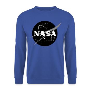 NASA Logo Classique Noir et Blanc - Sweat-shirt Unisexe - bleu royal - Devant - Alina (178cm) & Michal (187cm)