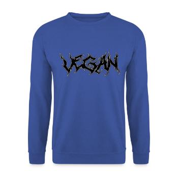 VEGAN (Black Metal) - Sweat-shirt Unisexe - bleu royal - Devant - Alina (178cm) & Michal (187cm)