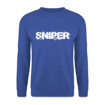 Sniper Blanc - Sweat-shirt Unisexe - bleu royal - Devant - Alina (178cm) & Michal (187cm)