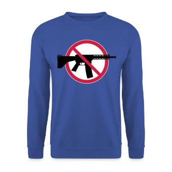 Gun Ban Ban Shield (No Weapons Peace) 3C - Unisex Sweatshirt - royal blue - Front - Alina (178cm) & Michal (187cm)
