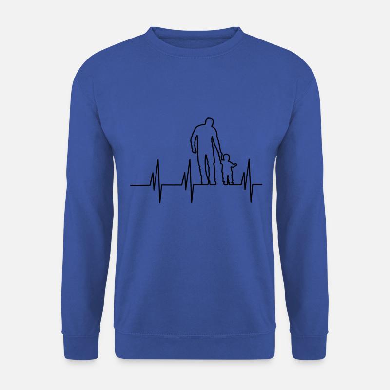 Vater und Sohn Heartbeat - Unisex Pullover - Royalblau