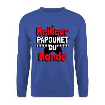 Meilleur papounet du monde - Sweat-shirt Unisexe - bleu royal - Devant - Alina (178cm) & Michal (187cm)
