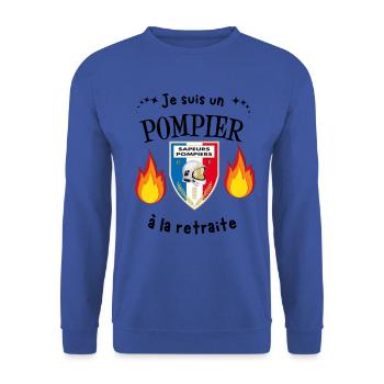 T-shirt je suis pompier a la retraite cadeau - Sweat-shirt Unisexe - bleu royal - Devant - Alina (178cm) & Michal (187cm)