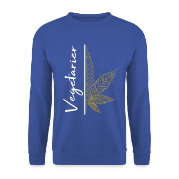 Vegetarier / Cannabis / Cannabisblatt / Hanf - Unisex Pullover - Royalblau - Vorne - Alina (178cm) & Michal (187cm)