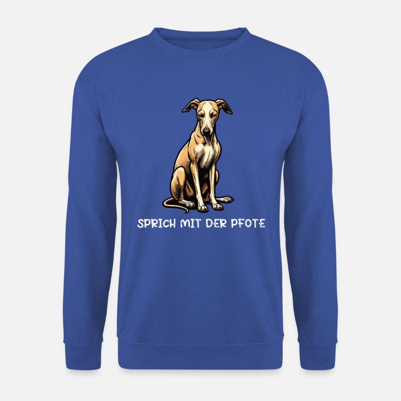 Sprich mit der Pfote Whippet Windhund Whippets  - Unisex Pullover - Royalblau