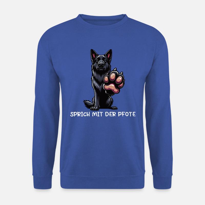 Sprich mit der Pfote Schwarzer Schäferhund  - Unisex Pullover - Royalblau