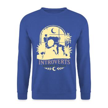Introvert Botanik Klub - Unisex Pullover - Royalblau - Vorne - Alina (178cm) & Michal (187cm)