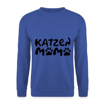 Katzenmama - Unisex Pullover - Royalblau - Vorne - Alina (178cm) & Michal (187cm)