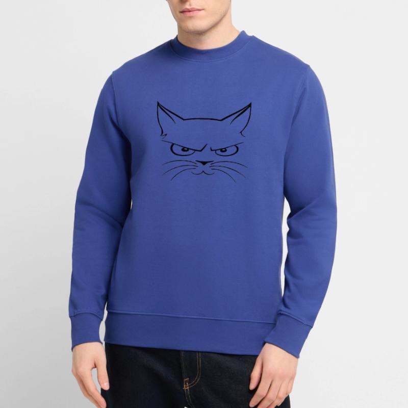 A grim at the same time mischievous smiling cat Unisex Sweatshirt