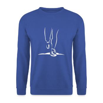 Jogging Jogger Sport - Unisex Sweatshirt - royal blue - Front - Alina (178cm) & Michal (187cm)