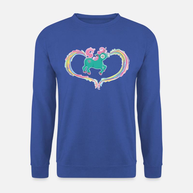 Einhorn Kotze Kacke Regenbogen - Unisex Pullover - Royalblau