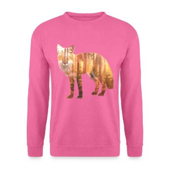 Fuchs Wald Geschenk Geschenkidee - Unisex Pullover - Pink - Vorne