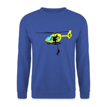 Hubschrauber Helikopter Helicopter Pilot Spotter - Unisex Pullover - Royalblau - Vorne - Alina (178cm) & Michal (187cm)