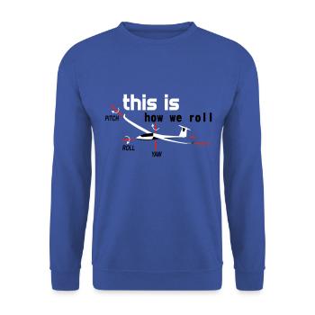 Segelflugzeug Segelfliegen Segelflieger Pilot - Unisex Pullover - Royalblau - Vorne - Alina (178cm) & Michal (187cm)